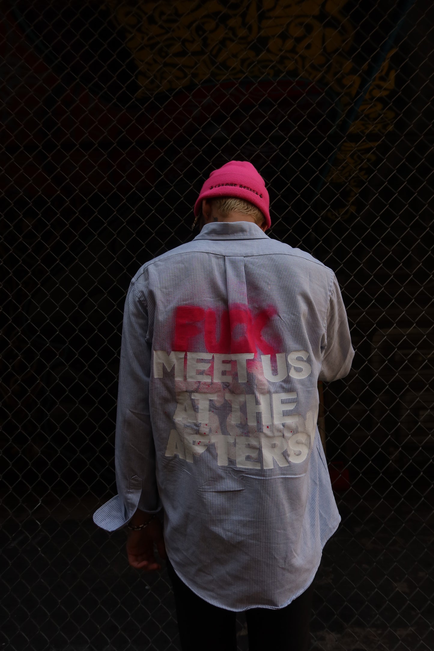 MEET US AT THE AFTERS BUTTON UP