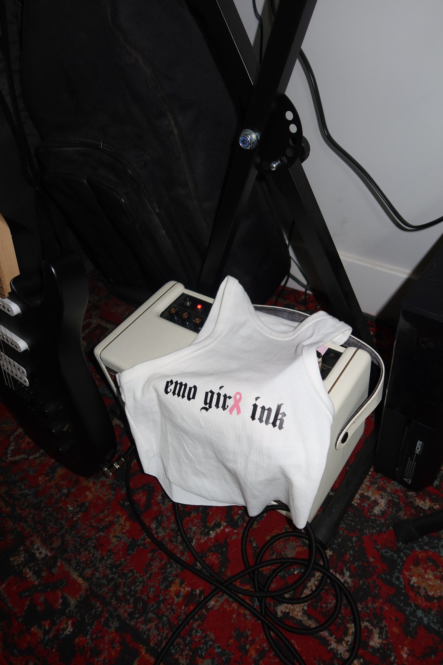 EMO GIRL INK RIBBON TANK